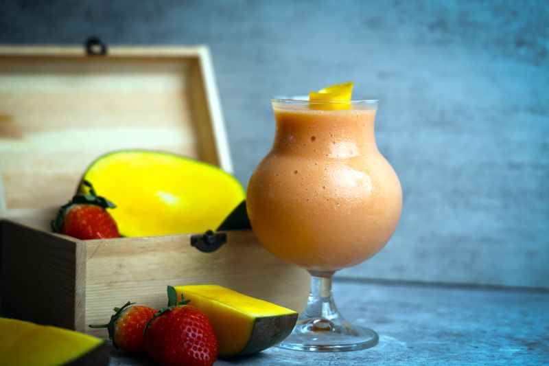 Mango turmeric smoothie with coconut milk