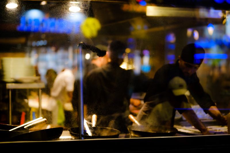 Chopt team members working together in the restaurant kitchen